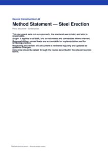 Method Statement — Steel Erection