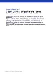 Client Care & Engagement Terms