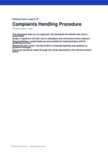 Complaints Handling Procedure
