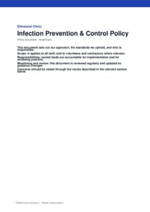 Infection Prevention & Control Policy