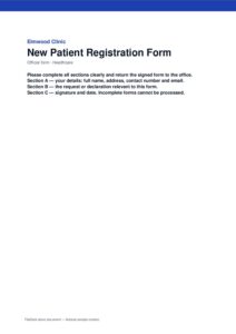 New Patient Registration Form