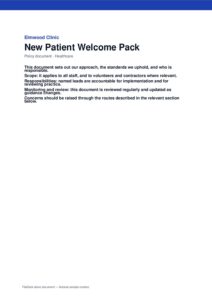 New Patient Welcome Pack