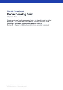 Room Booking Form
