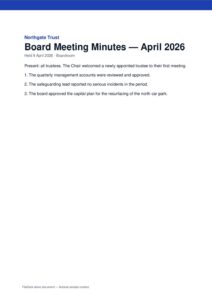 Board Meeting Minutes – April 2026
