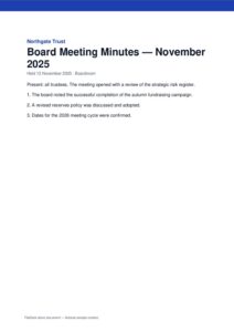 Board Meeting Minutes – November 2025