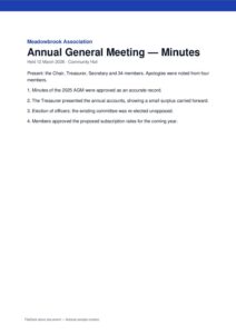 AGM Minutes – March 2026