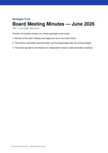 Board Meeting Minutes – June 2026