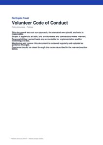 Volunteer Code of Conduct