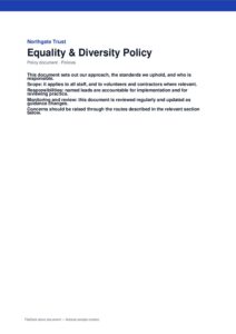 Equality & Diversity Policy