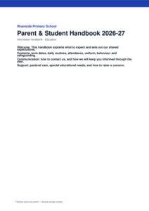 Parent & Student Handbook 2026-27