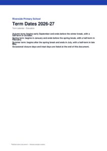 Term Dates 2026-27