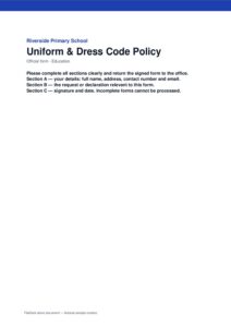 Uniform & Dress Code Policy