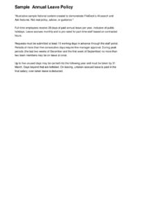 Sample — Annual Leave Policy